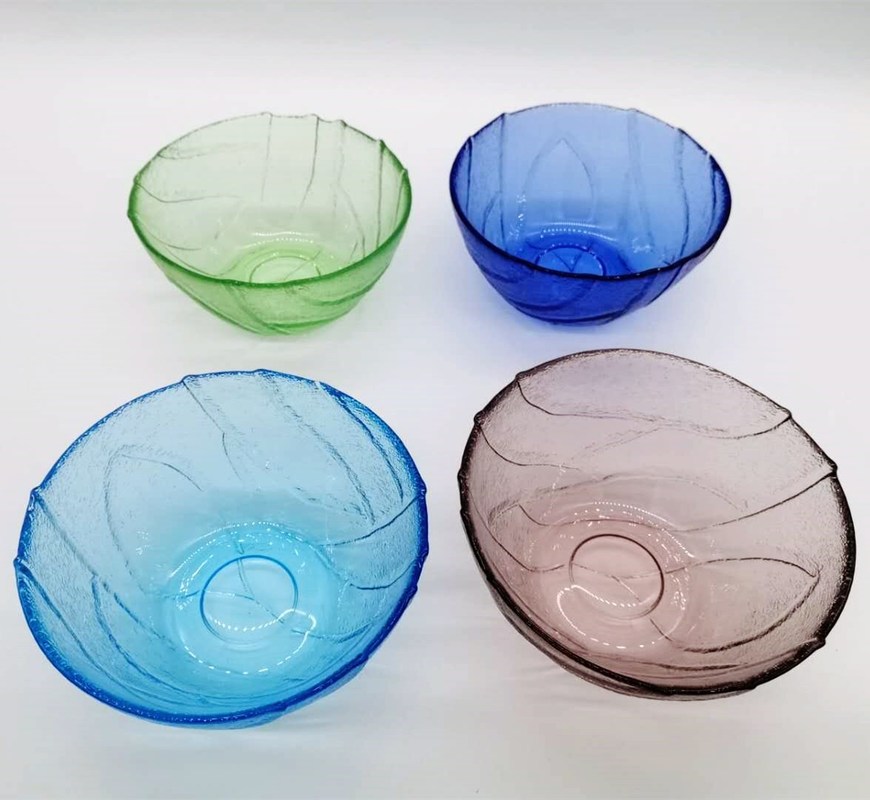 کیفیت Multi Color Handmade Glass Fruit Bowl For Kitchen کارخانه