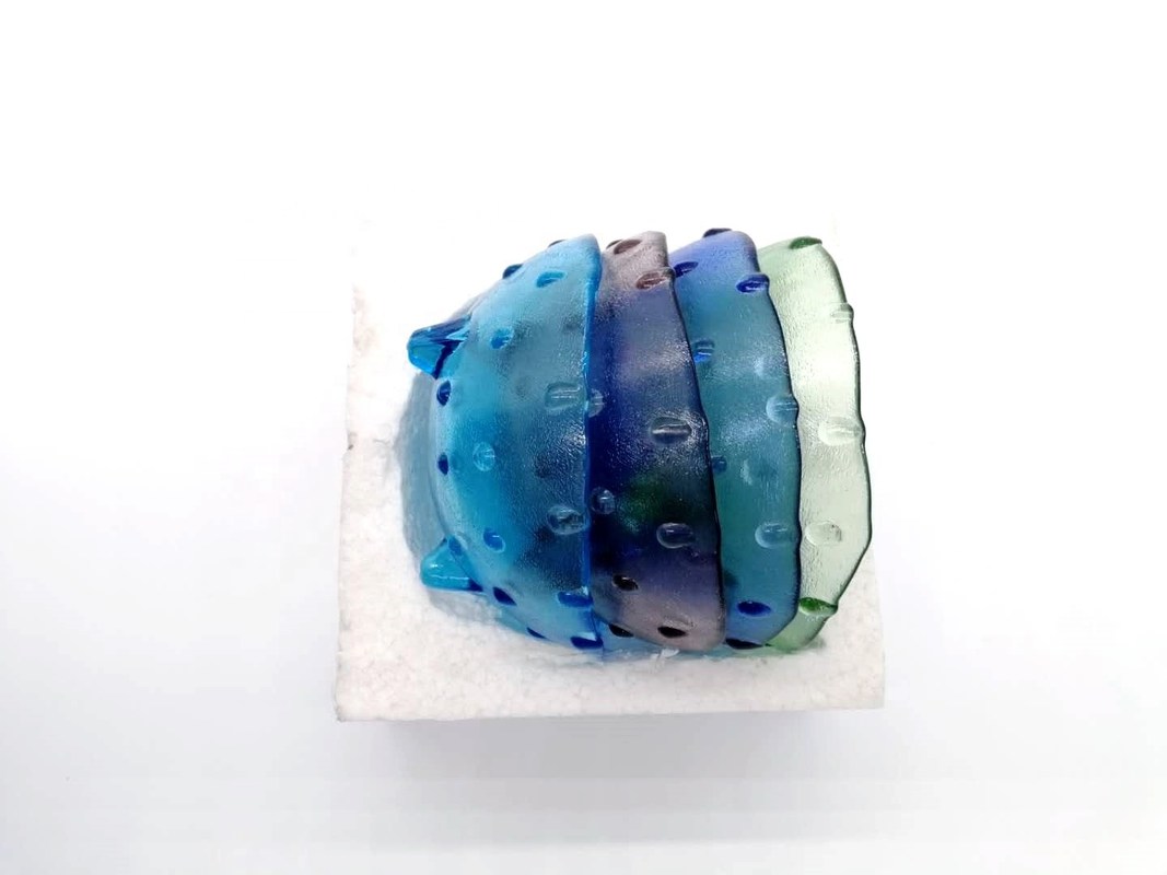 کیفیت Multi Color Handmade Glass Fruit Bowl For Kitchen کارخانه