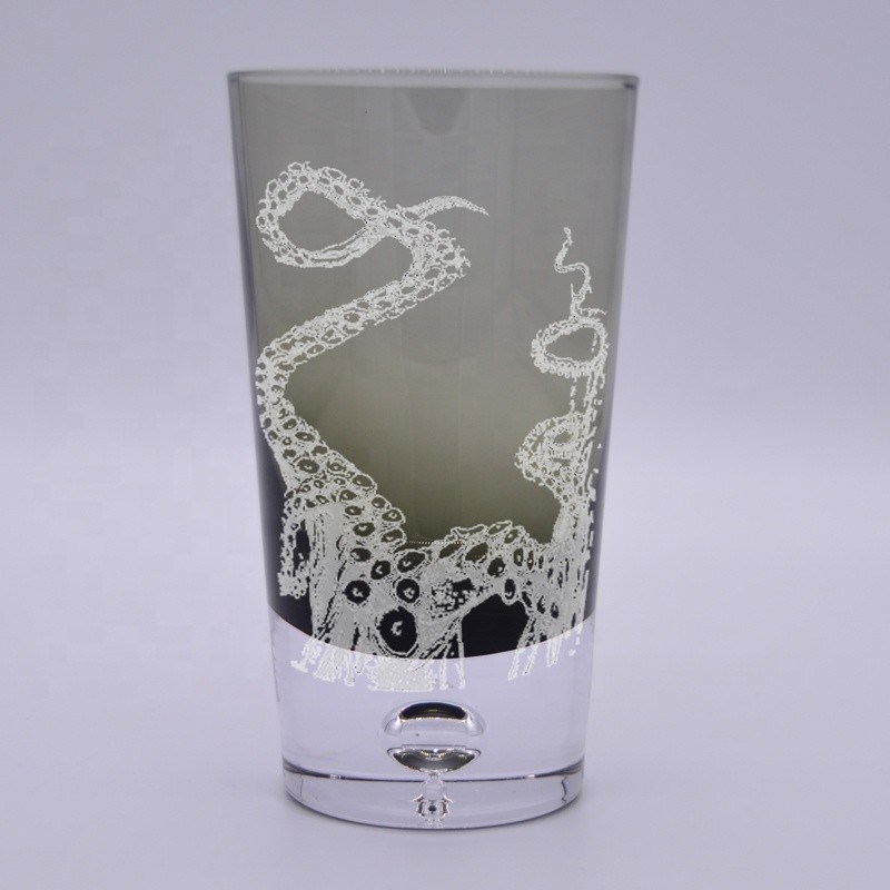 کیفیت Grey Color Air Bubble Bottom Unique Cocktail Glasses . Bohemian Drinking Glasses کارخانه