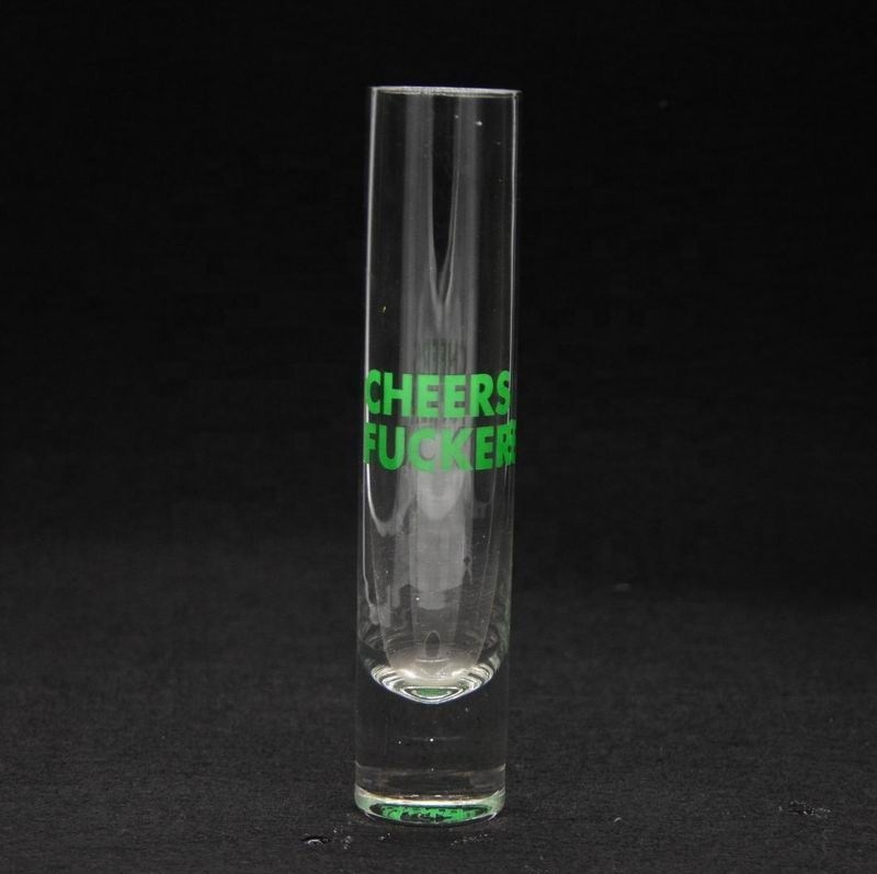 کیفیت Long Sparkling Crystal Cocktail Glasses With Color Decal کارخانه