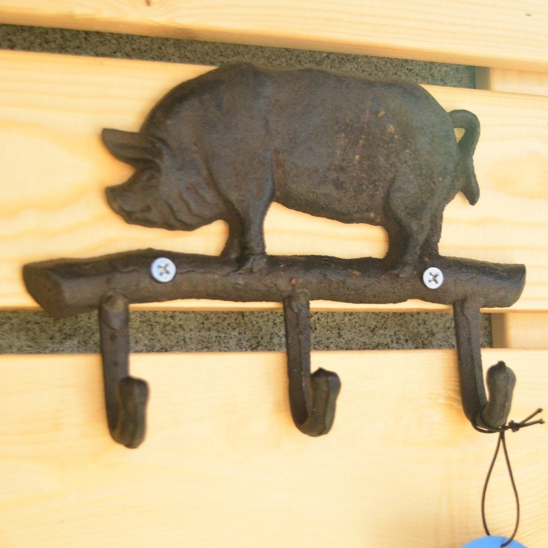 کیفیت Pig Shape Vintage Decorative Iron Wall Hooks For Home کارخانه