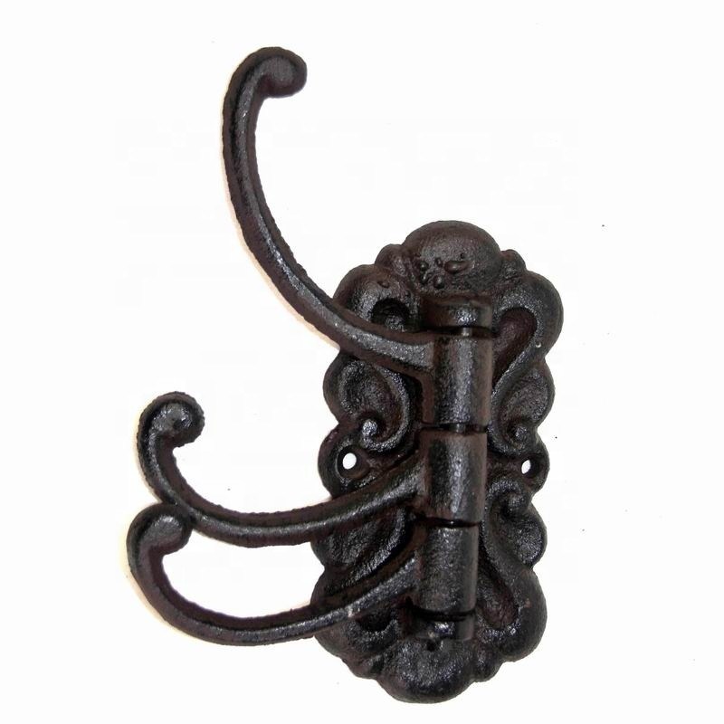 کیفیت Vintage Black Iron Hooks Cast Iron Crafts For Entryway کارخانه