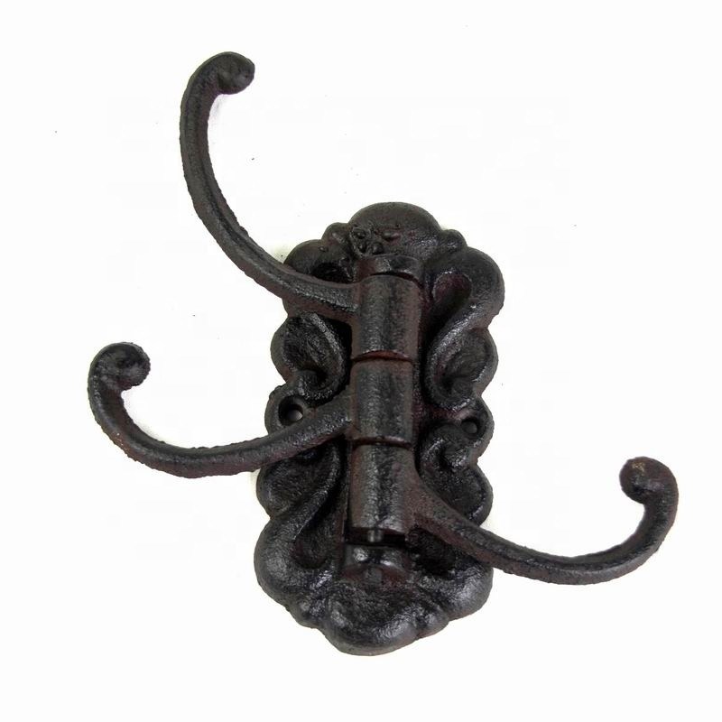 کیفیت Vintage Black Iron Hooks Cast Iron Crafts For Entryway کارخانه