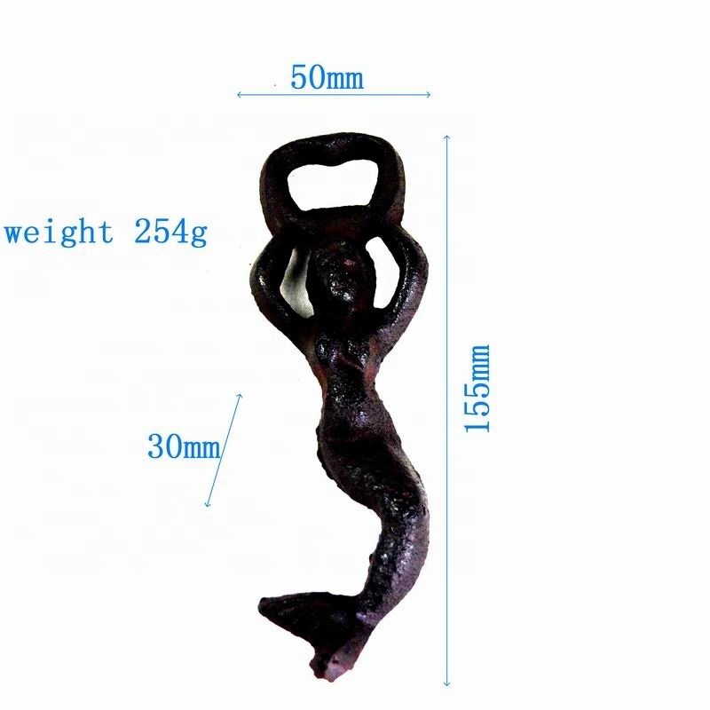 کیفیت Customized Mermaid Cast Iron Wine Bottle Opener For Bar کارخانه
