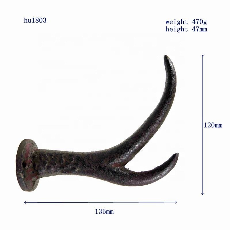 کیفیت Deer Antler Cast Iron Wall Hooks Cast Iron Crafts Rust کارخانه