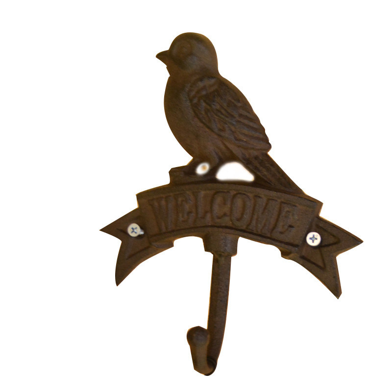 کیفیت Antique Wall Mount Bird shape Black Iron Coat Hooks کارخانه
