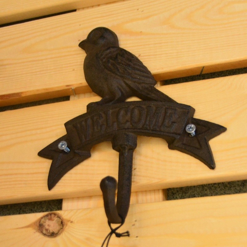 کیفیت Antique Wall Mount Bird shape Black Iron Coat Hooks کارخانه