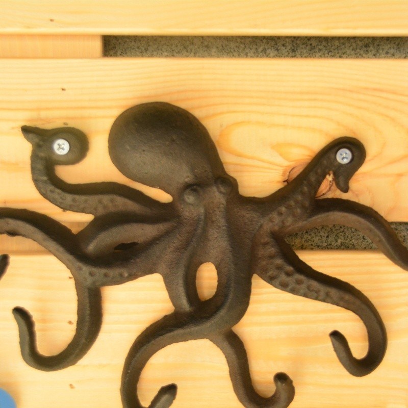 کیفیت Wall Mounted Creative Octopus Cast Iron Hat Hooks کارخانه