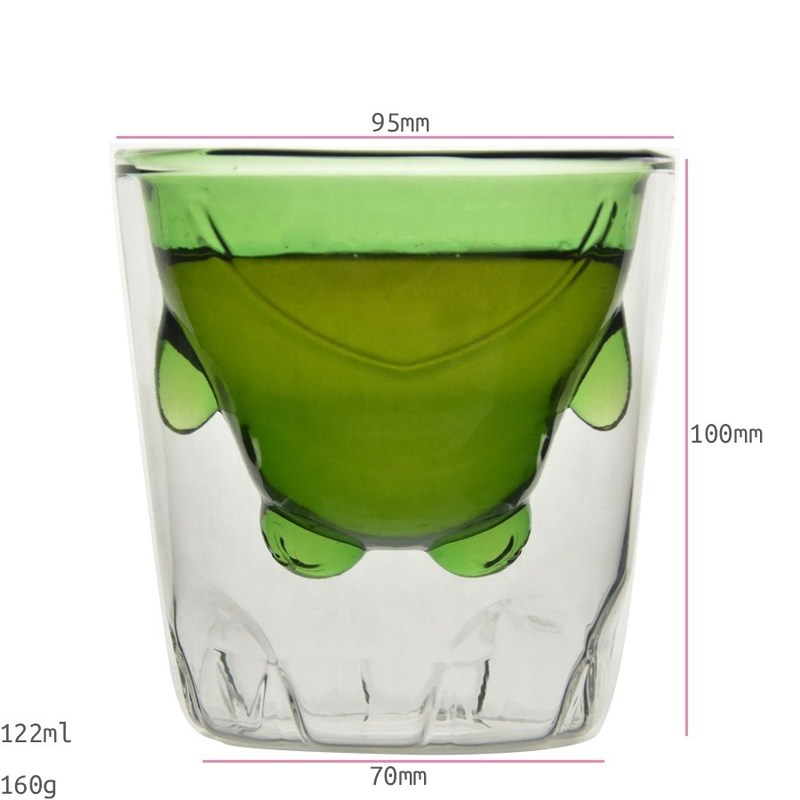 کیفیت Green Borosilicate Double Layer Colored Drinking Glasses کارخانه