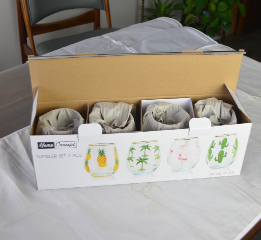 کیفیت Hand Painted Gold Rim Wine Glass Tumbler With Color Decal کارخانه