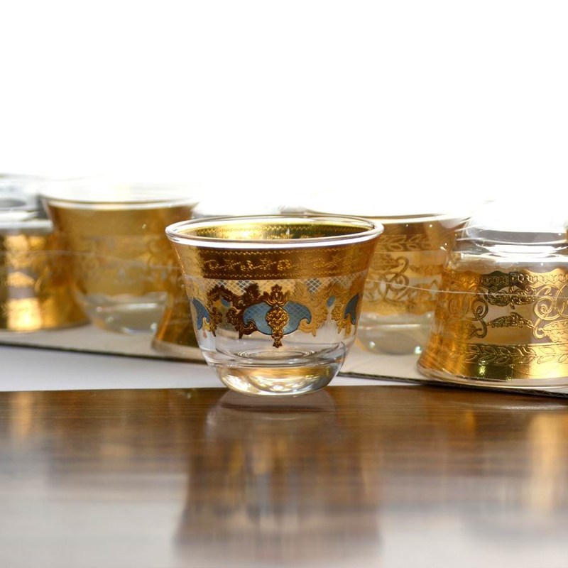 کیفیت High End Luxury Gold Decal Decorated Tumbler Drinking Glasses کارخانه