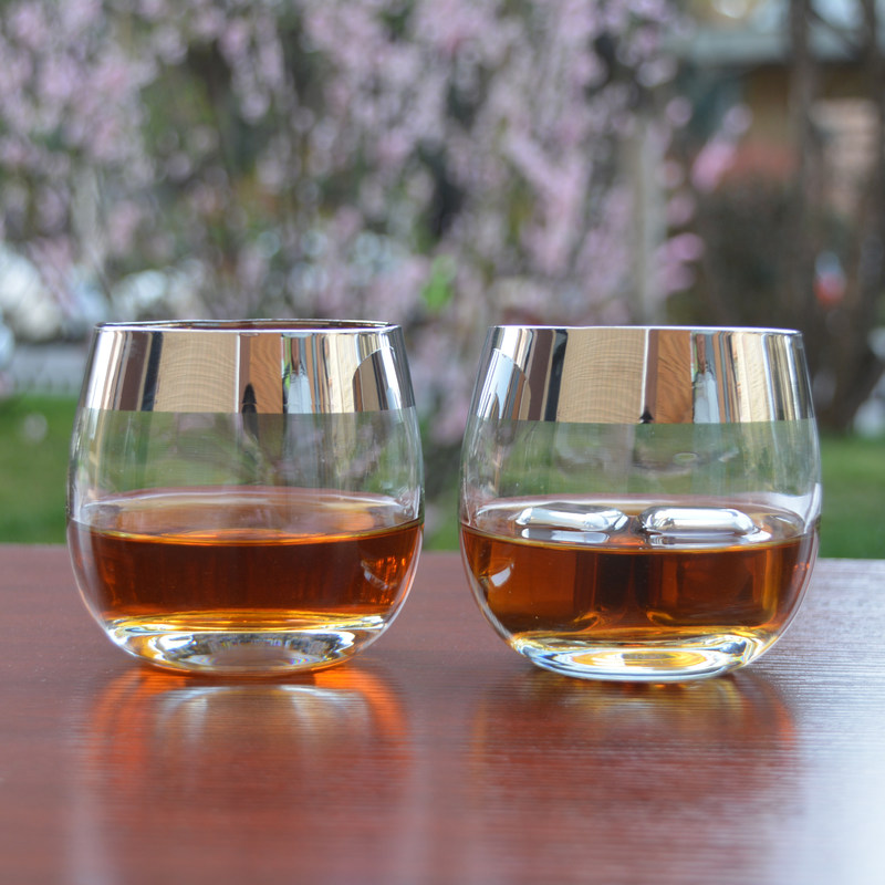 کیفیت Silver Rim Ion Plated Platinum Tumbler Drinking Glasses کارخانه