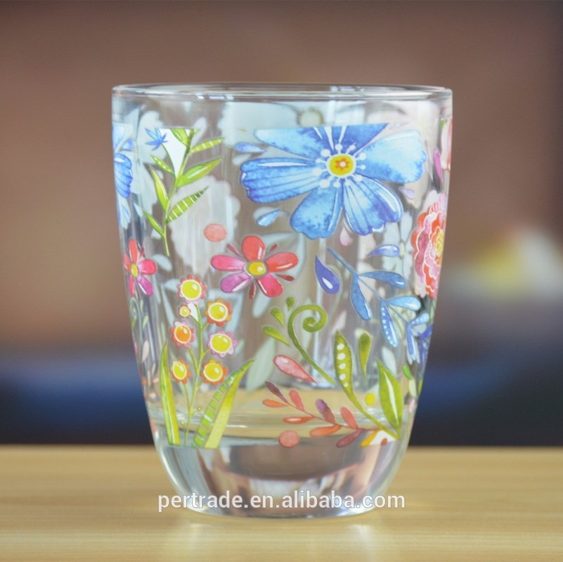 کیفیت Heavy Duty Tumbler Drinking Glasses With Decorated Pattern کارخانه