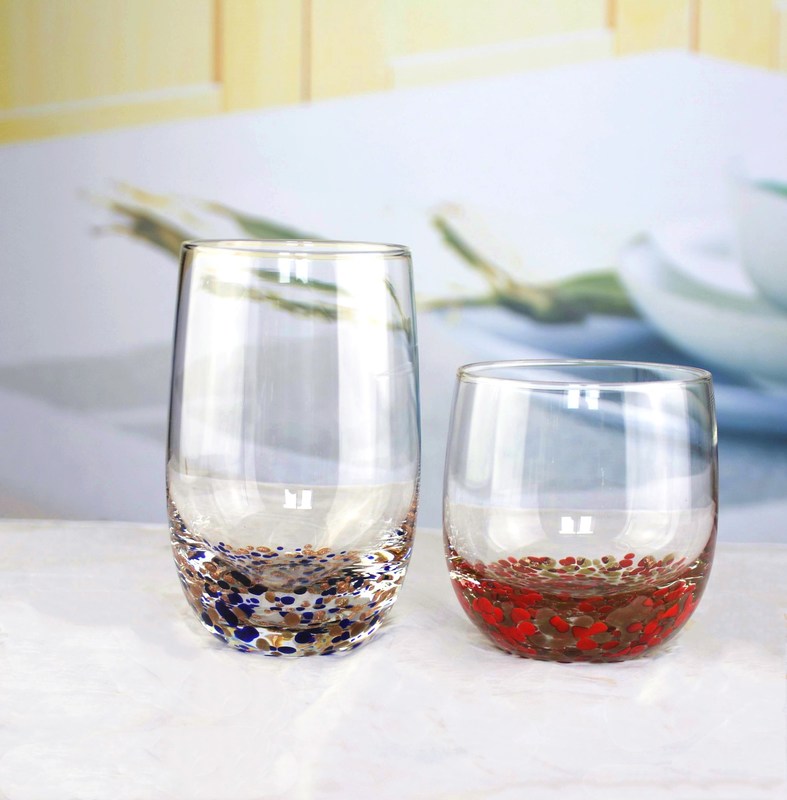 کیفیت Red Stars Bottomed Creative Macadam Tumbler Drinking Glasses کارخانه