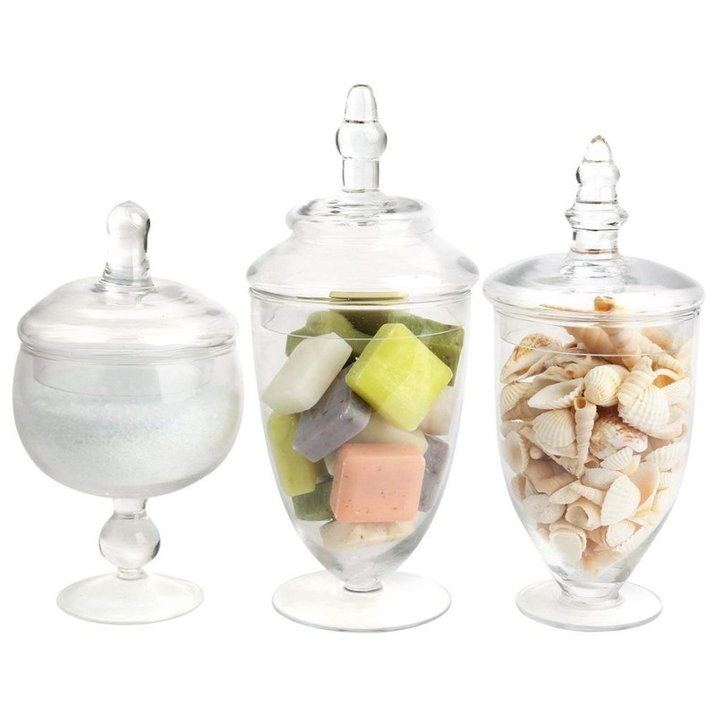 کیفیت Multipurpose Set Of 3 Clear Glass Jars For Kitchen کارخانه