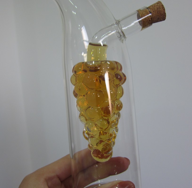 کیفیت Double Layer Grape Shape Glass Canister With Lid For Oil کارخانه