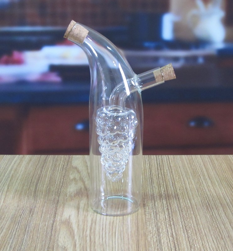 کیفیت Double Layer Grape Shape Glass Canister With Lid For Oil کارخانه