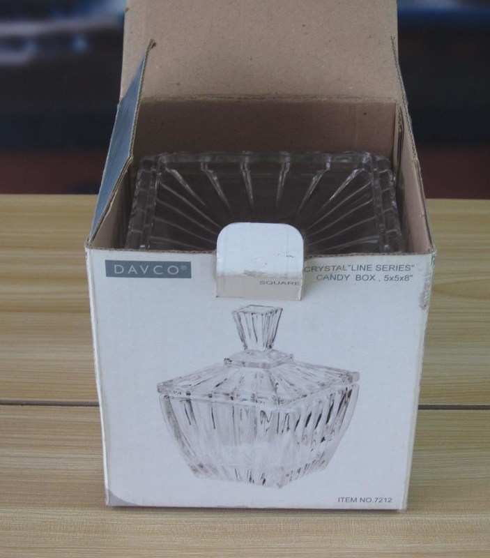 کیفیت Square Optic Stripes Glass Storage Jars For Candy کارخانه