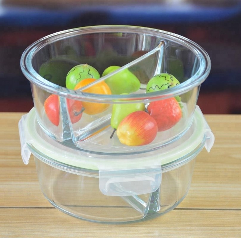کیفیت Two Pots Borosilicate Clear Glass Storage Jars , Glass Bowls With Lids کارخانه