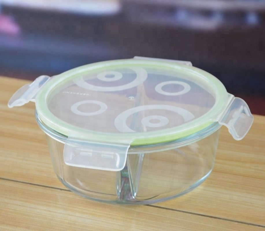 کیفیت Two Pots Borosilicate Clear Glass Storage Jars , Glass Bowls With Lids کارخانه