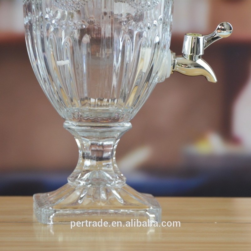 کیفیت Deep Cutted Engraved 5l Glass Jar With Lid . Glass Food Storage Jars کارخانه