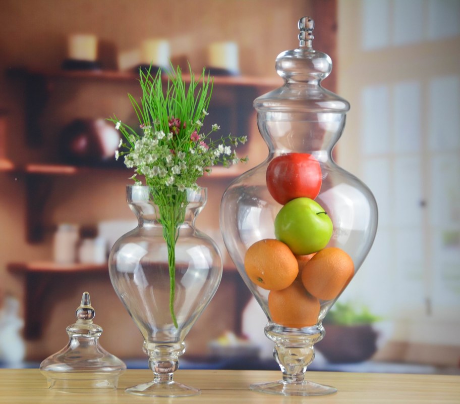 کیفیت Bird Handle Glass Canister With Lid کارخانه