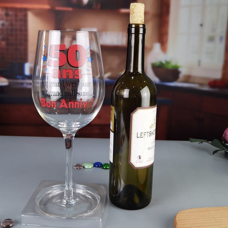 کیفیت Clear 1 Litre Giant Wine Glass With Anniversary Decor کارخانه
