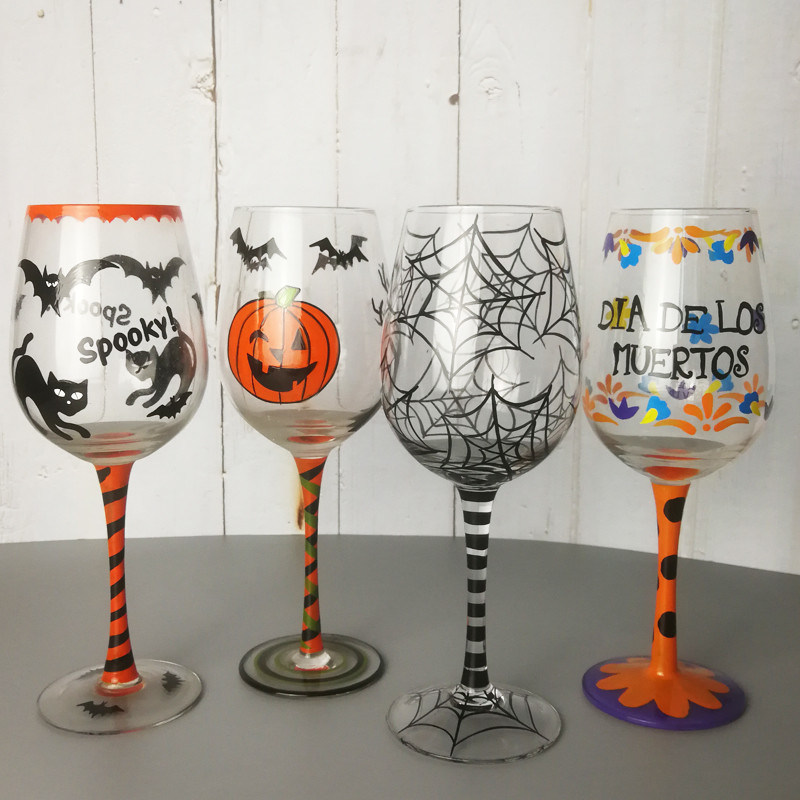 کیفیت FDA Holiday Gift Hand Painted Festival Wine Glass کارخانه