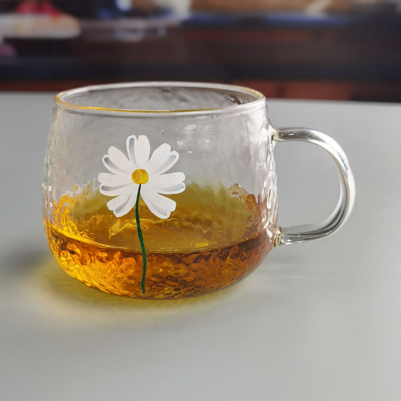 کیفیت Borosilicate Hammered Texture Tumbler Drinking Glasses With Golden Rim کارخانه