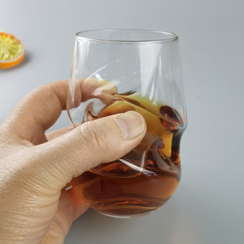 کیفیت Twisted Swirling Crystal Red Wine Glasses 250ml Stemless کارخانه