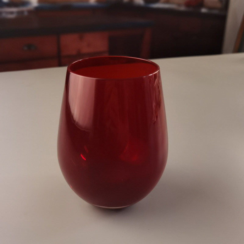 کیفیت Lead Free Stemless Crystal Wine Glass Handblown 550ml کارخانه