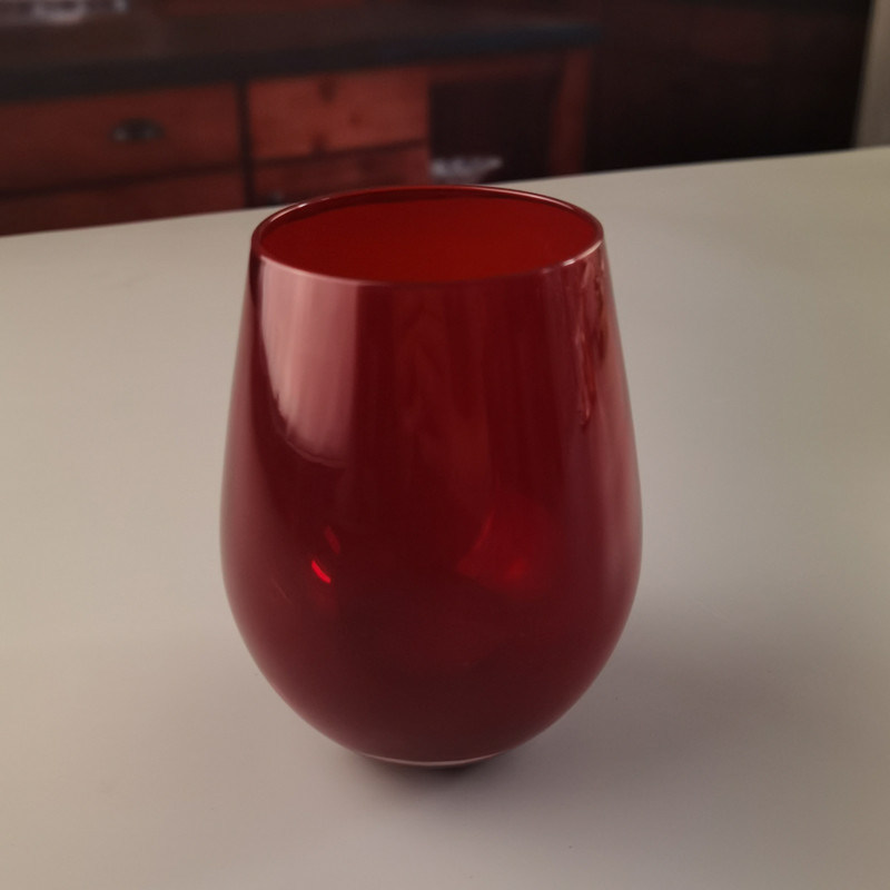 کیفیت Lead Free Stemless Crystal Wine Glass Handblown 550ml کارخانه