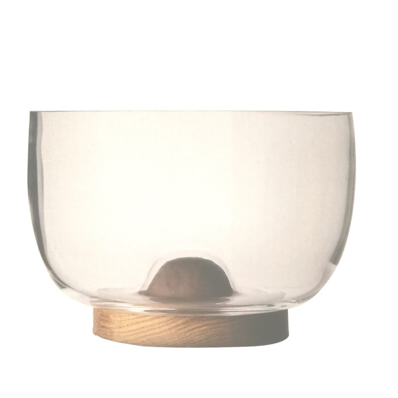 کیفیت 9" crystal salad bowl with solid wood stand peak bottom کارخانه