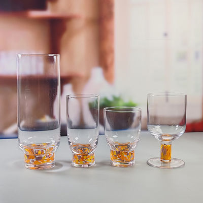 کیفیت Confetti Decorative DOF Glass Handmade Crystal Tumbler Water Glasses Mexico Rock Glass Cup for Wedding Party Gift کارخانه