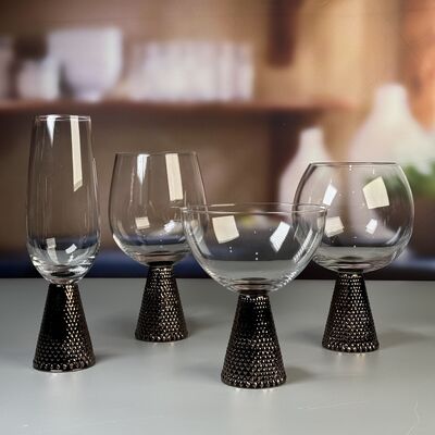 کیفیت Electroplate Diamond Base Wine Glass Set کارخانه