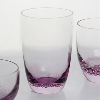 کیفیت Crystal Wine Glass handblown with subtle trapped bubbles and a soft lavender to clear gradient combining beauty and durability کارخانه