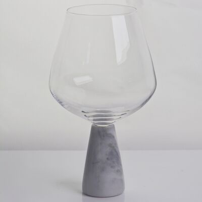کیفیت Hand Blown Crystal Wine Glass with Modern Gray Marble Stem Base Ultra Clear Bowl Perfect for Dinner Parties and Everyday کارخانه