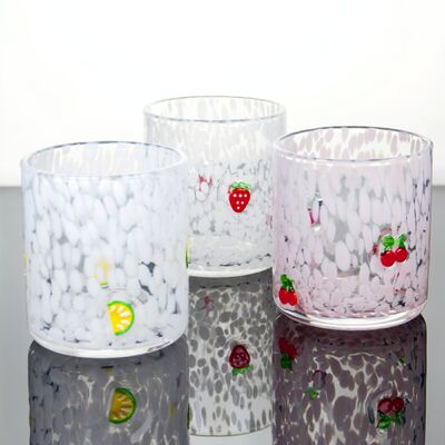 کیفیت Tumbler Drinking Glasses hand crafted with dreamy confetti patterns and fruity designs that bring joy to your table setting کارخانه
