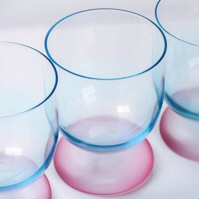 کیفیت Handblown Crystal Wine Glass Goblet with Two-color Gradient and Frosted Base for 300ml Wine Cocktail & Home Decor کارخانه