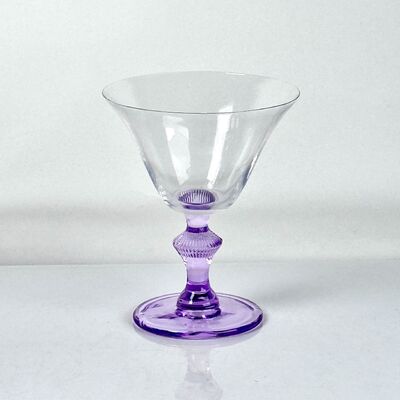 کیفیت 4‑Pack Vintage Purple Stem Wine Glasses, Assorted Shapes Clear Cup with Decorative Purple Stem, Handblown Glass Goblets for Wedding Party Home Tabletop Decoration کارخانه