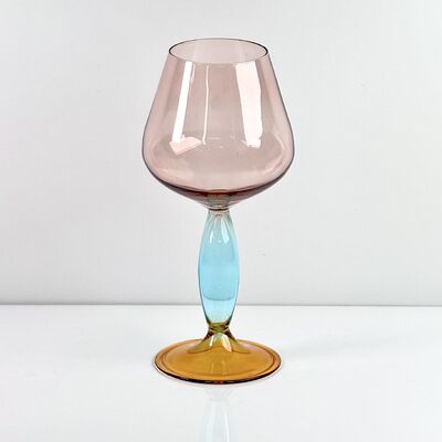 کیفیت Hand-Blown Gradient Color Borosilicate Wine Glasses, Multi-Color Artistic Stem Goblets for Wine, Cocktail, Home Bar & Party Decor کارخانه