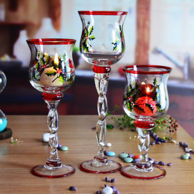 کیفیت Glass Candle Holders For Christmas کارخانه