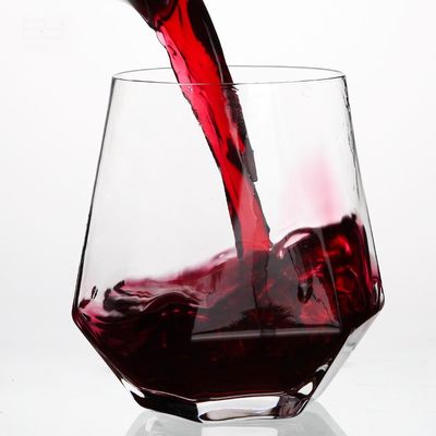 کیفیت Diamond Geometric Gold Rim Crystal Glass Tumblers , Glass Drinking Cup کارخانه