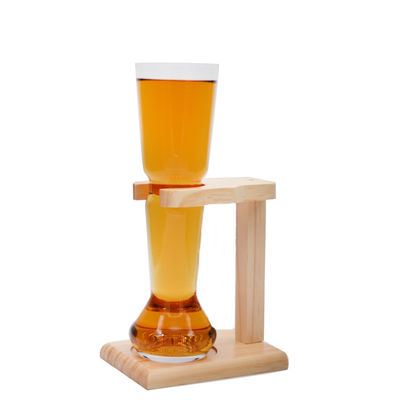 کیفیت Craft Beer Glasses With Wooden Stand کارخانه