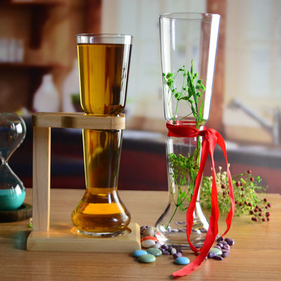 کیفیت Craft Beer Glasses With Wooden Stand کارخانه
