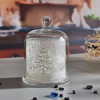 کیفیت Customized Color Glass Cloche Jar with Bell Dome Glass Lid For Candle Wax کارخانه