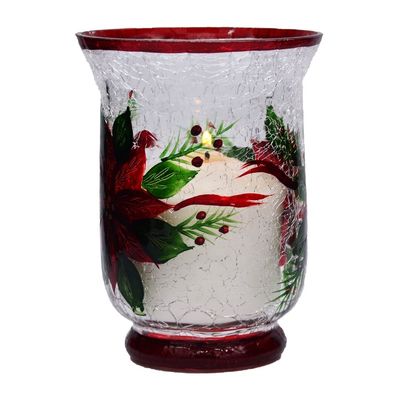کیفیت Ice Crack Classic American Glass Hurricane Candle Holder کارخانه