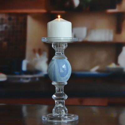 کیفیت Crystal 3 Size Long Stem Candle Holders With Marble Planet کارخانه