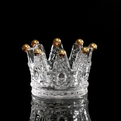 کیفیت Classic Crown Clear Glass Candle Holders کارخانه