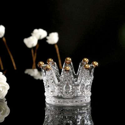 کیفیت Classic Crown Clear Glass Candle Holders کارخانه